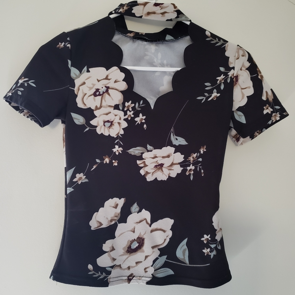 Crop shirt floral